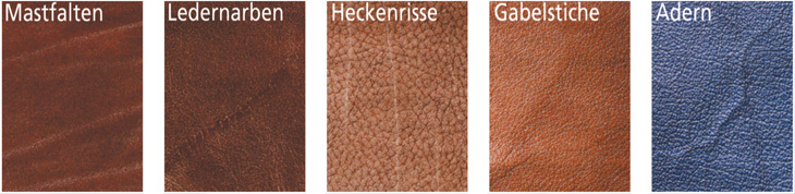 charakteristische Merkmale bei echtem Leder