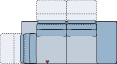 Piktogramm Calais 2-Sitzer mit Ecke mit Funktion, 1 Armlehne R