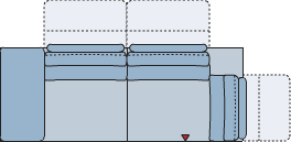 Piktogramm Calais 2-Sitzer groß mit Ecke mit Funktion, 1 Armlehne L