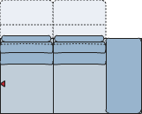 Piktogramm Calais 2-Sitzer m. Funktion, 1 Armlehne R