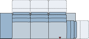 Piktogramm Calais 3-Sitzer mit Ecke mit Funktion, 1 Armlehne L