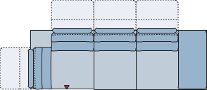 Piktogramm Calais 3-Sitzer mit Ecke mit Funktion, 1 Armlehne R
