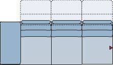Piktogramm Calais 3-Sitzer mit Funktion, 1 Armlehne L
