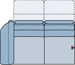 Piktogramm Cetara 2-Sitzer m. Funktion, 1 Armlehne L