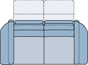 Piktogramm Cetara 2-Sitzer mit Funktion, 2 Armlehnen