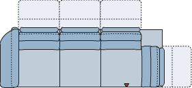 Piktogramm Cetara 3-Sitzer mit Ecke mit Funktion, 1 Armlehne L