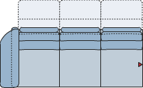 Piktogramm Cetara 3-Sitzer mit Funktion, 1 Armlehne L
