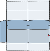Piktogramm Dublin 2-Sitzer groß m. Funktion, 1 Armlehne L