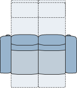 Piktogramm Dublin 2-Sitzer mit Funktion, 2 Armlehnen