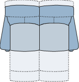 Piktogramm Fly 2-Sitzer mit Funktion, 2 Armlehnen