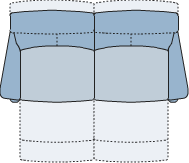 Piktogramm Fly 2,5-Sitzer mit Funktion, 2 Armlehnen