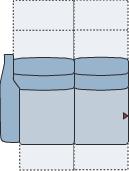 Piktogramm Fox 2-Sitzer m. Funktion, 1 Armlehne L