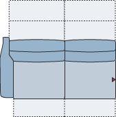 Piktogramm Fox 2-Sitzer groß m. Funktion, 1 Armlehne L