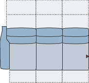 Piktogramm Fox 3-Sitzer mit Funktion, 1 Armlehne L