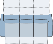 Piktogramm Fox 3-Sitzer mit Funktion, 2 Armlehnen