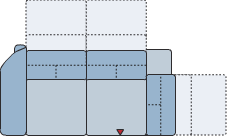 Piktogramm Miro 2-Sitzer mit Ecke mit Funktion, 1 Armlehne L