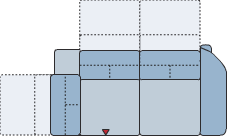 Piktogramm Miro 2-Sitzer mit Ecke mit Funktion, 1 Armlehne R