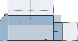 Piktogramm Miro 2-Sitzer groß mit Ecke mit Funktion, 1 Armlehne L