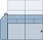 Piktogramm Miro 2-Sitzer m. Funktion, 1 Armlehne L