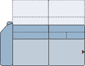 Piktogramm Miro 2-Sitzer groß m. Funktion, 1 Armlehne L