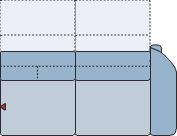 Piktogramm Miro 2-Sitzer groß m. Funktion, 1 Armlehne R
