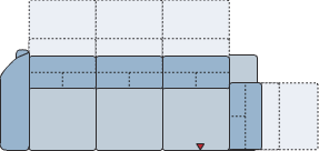 Piktogramm Miro 3-Sitzer mit Ecke mit Funktion, 1 Armlehne L