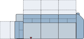 Piktogramm Miro 3-Sitzer mit Ecke mit Funktion, 1 Armlehne R