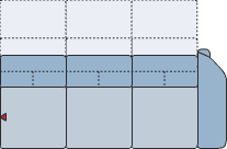 Piktogramm Miro 3-Sitzer mit Funktion, 1 Armlehne R