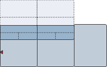 Piktogramm Miro Recamiere groß XL, 2 große Sitze mit Funktion, Hockerteil R