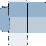 Piktogramm Monto 2-Sitzer, mit Funktionssitz an Armlehnenseite, 1 Armlehne L