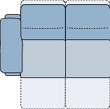Piktogramm Monto 2-Sitzer, mit Funktionssitzen in beiden Sitzen, 1 Armlehne L