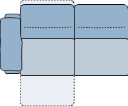 Piktogramm Monto 2-Sitzer groß, mit Funktionssitz an Armlehnenseite, 1 Armlehne L