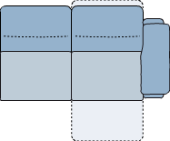 Piktogramm Monto 2-Sitzer groß, mit Funktionssitz an Armlehnenseite, 1 Armlehne R