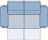 Piktogramm Monto 2-Sitzer mit Funktion, 2 Armlehnen