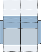 Piktogramm Positano 2-Sitzer mit Funktion, 2 Armlehnen