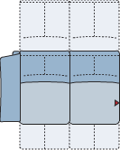 Piktogramm Rodney 2-Sitzer m. Funktion, 1 Armlehne L