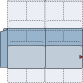Piktogramm Rodney 2-Sitzer groß m. Funktion, 1 Armlehne L