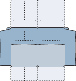 Piktogramm Rodney 2-Sitzer mit Funktion, 2 Armlehnen
