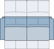 Piktogramm Rodney 2,5-Sitzer mit Funktion, 2 Armlehnen