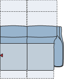 Piktogramm Sorrento 2-Sitzer m. Funktion, 1 Armlehne R