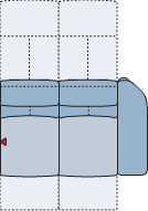 Piktogramm Tonga 2-Sitzer m. Funktion, 1 Armlehne R
