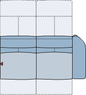 Piktogramm Tonga 2-Sitzer groß m. Funktion, 1 Armlehne R