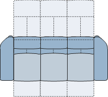 Piktogramm Tonga 3-Sitzer mit Funktion, 2 Armlehnen