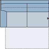 Piktogramm Vegas 2-Sitzer, mit Querschläfer, 1 Armlehe L