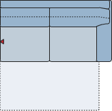 Piktogramm Vegas 2-Sitzer, mit Querschläfer, 1 Armlehe R