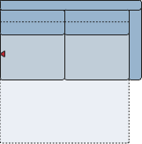 Piktogramm Vegas 2-Sitzer, mit Querschläfer, 1 Armlehe R