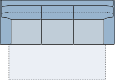 Piktogramm Vegas 3-Sitzer mit Querschläfer, 2 Armlehnen