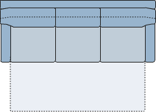 Piktogramm Vegas 3-Sitzer mit Querschläfer, 2 Armlehnen