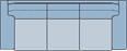 Piktogramm Capri 3-Sitzer, 2 Armlehnen