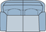 Piktogramm Cavello 2-Sitzer, 2 Armlehnen